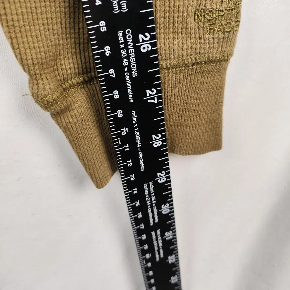 The North Face Shirt Mens XL Brown Thermal Waffle Knit Crew Long Sleeve Top
